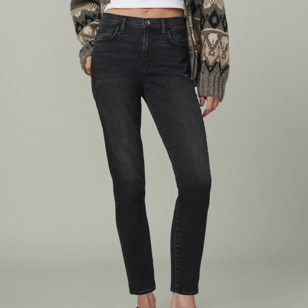 Joe’s Jeans The Charlie Flawless High Rise Skinny Crop Jeans Black Sz 27 Stretch